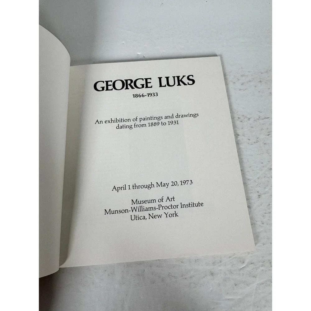 George Luks Art Exhibition Catalog 1973 Munson-Williams-Proctor Institute